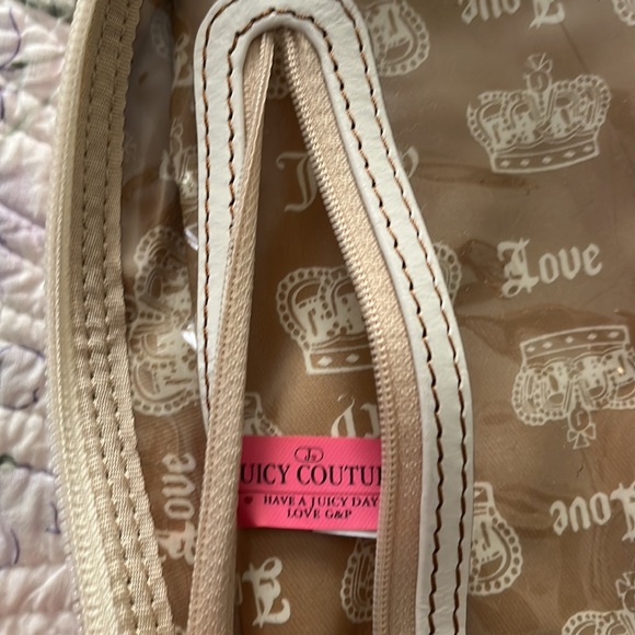 Vintage RARE Juicy Couture light pink terry/raffia make up bag/purse. - Picture 8 of 12
